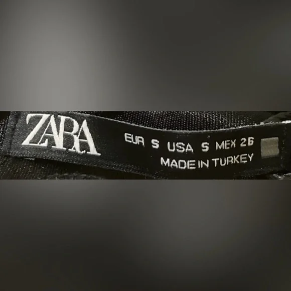 Zara  Crop Top Satin Racerback with spaghetti straps in black color Size S  NWT - Picture 6 of 8